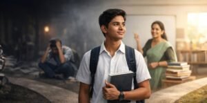 Student confidently walking with books after learning from the Best Chemistry Teacher, showing academic clarity, motivation, and strong guidance for exam success.