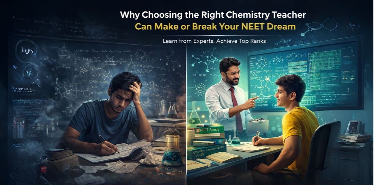 No.1 Chemistry teacher for NEET guiding student with smart preparation strategies vs confused student struggling with chemistry concepts